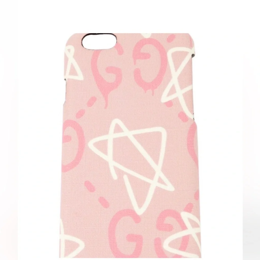 NEW GUCCI Graffati Pink and White Phone Case comes in retail box